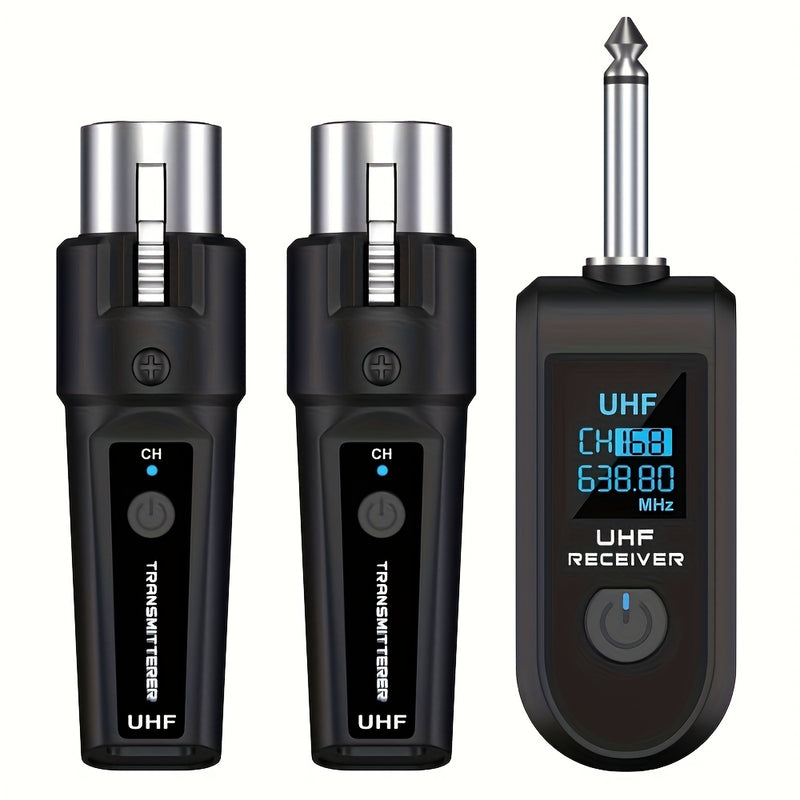 Transmisor y receptor sin varillas con adaptador UHF XLR, carga USB-C, compatible para micrófonos dinámicos y de condensador en producción musical, mezcladora de guitarra y sistemas PA