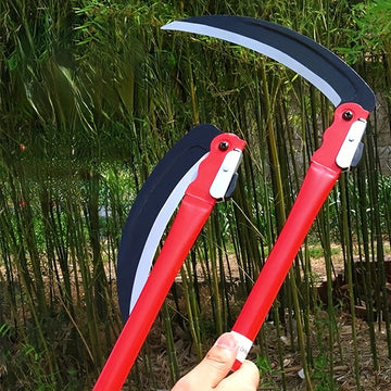 1 pieza de segadora plegable de acero al carbono duradera - Herramienta de poda portátil para jardín con mango de agarre cómodo y hebilla de seguridad, no necesita batería para césped, cuidado de hierba - Esencial para el mantenimiento del jardín, herram