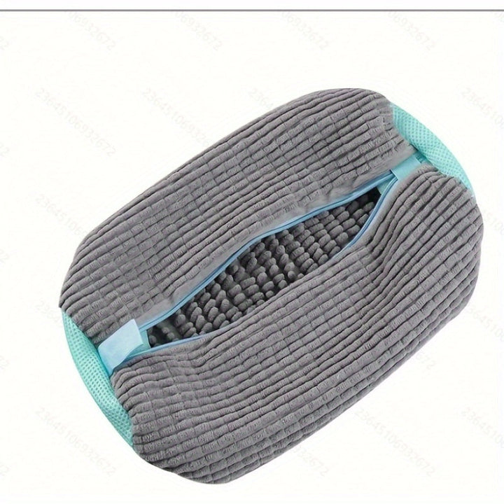 Bolsa para Lavadora y Secadora de Zapatos Amarilla - Tela Chenille Suave con Forro Esponjoso, Diseño Ovalado Reductor de Ruido y Cierre Resistentes, Apta para la Mayoría de Zapatillas y Calzados, Bolsas de Lavandería