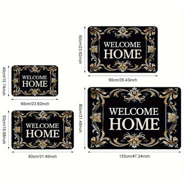 Alfombra de Bienvenida con Diseño de Letras - Antideslizante, Secado Rápido y Fácil de Limpiar, Ideal para Uso Interior/Exterior, Regalo Perfecto