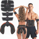 1 entrenador abdominal + 1 ejercitador de brazos + 2 removedores de grasa - Funciona con baterías, parches de masaje de silicón para ejercicio en casa y tonificación muscular, enfocado en todo el cuerpo, sin aroma, ideal para uso familiar, dispositivo de