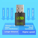 Adaptador BT5.0+WiFi 600m, Adaptador sin varillas/WiFi, Tarjeta WiFi Dual-Band de 600m, Combinación WiFi + Inalámbrica, Conexión Simultánea Rápida para Ratón, Teclado y Auriculares – Sin Interferencias ni Conflictos, Plug & Play, Sin Controladores Necesa