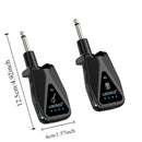Sistema inalámbrico de guitarra, transmisor y receptor inalámbrico UHF para guitarra con indicador luminoso, 4 canales de audio recargables, alcance de 49,99 metros, Plug and Play, diseño de enchufe giratorio de 280° para guitarra eléctrica, bajo, amplif
