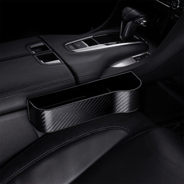 Organizador de huecos de asiento de coche con soporte para tazas - Caja de almacenamiento ligera de ABS para bolsillos laterales de consola, accesorio de asiento delantero para una organización mejorada, almacenamiento de coche
