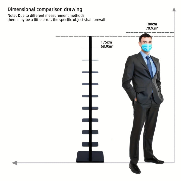Estantería Giratoria de Hierro de 9 Niveles - Estante de Esquina Ahorra-Espacio para Exhibición en Casa y Oficina