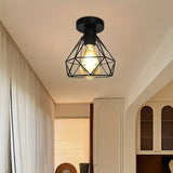 Linterna de techo estilo industrial retro rural con base para bombilla E27, pasillo, cocina, escalera, armario, luminaria de puerta (sin bombilla)