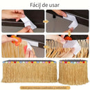 1 unidad de Falda de mesa de fiesta hawaiana para decoración de ambiente al aire libre, adecuada para mesas redondas y también puede usarse como cortina de puerta.