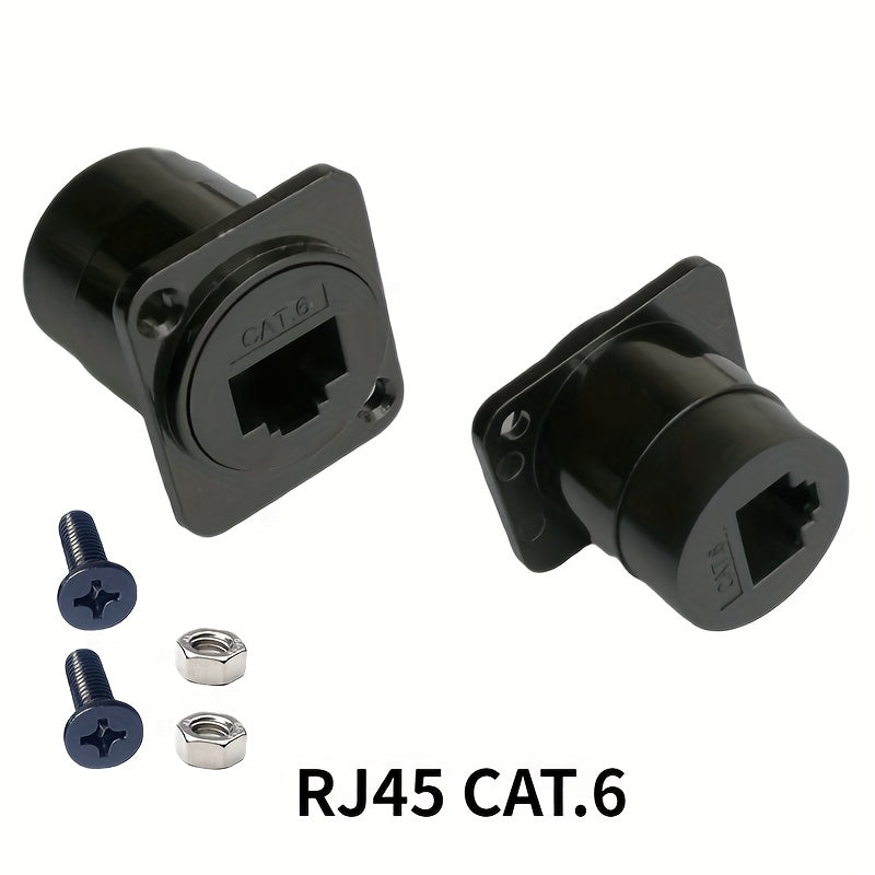 5 Piezas Adaptador RJ45 CAT6 Ethernet - Tipo D Macho a Macho con Tornillos y Tuercas, Par trenzado blindado para Red Doméstica/Oficina, Compatible con Gigabit Ethernet