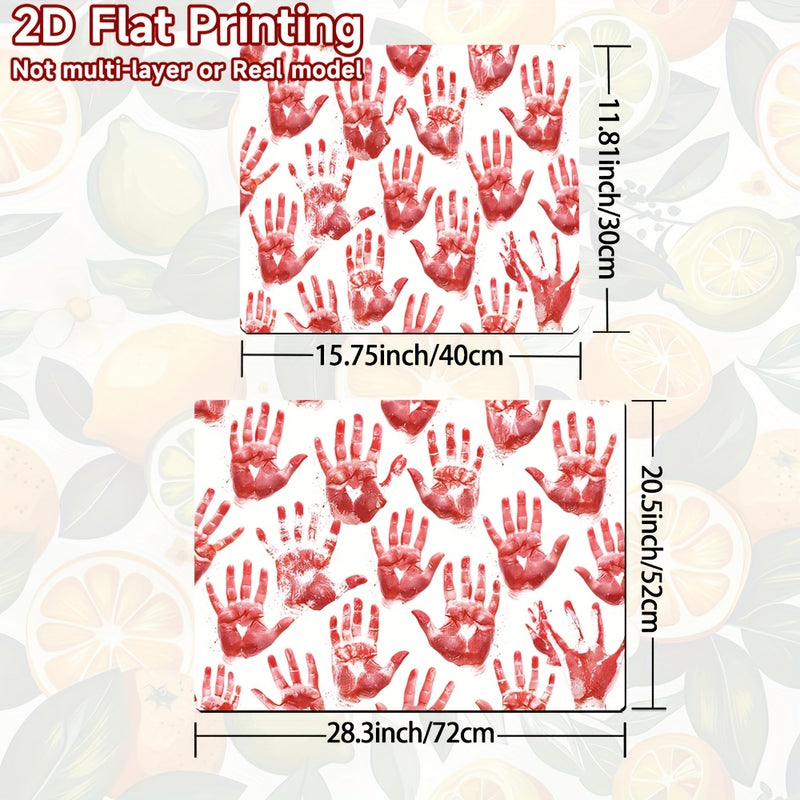 1pc Alfombrilla para Estufa de Halloween - Decoración de Cocina con Salpicaduras de Sangre Roja, Protector Antideslizante para Gas/Estufa, Cubierta Fácil de Limpiar para Fiesta de Halloween - Accesorio Espeluznante para Amantes del Terror, Diseño Temátic