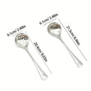 Juego de 2 cucharas largas de acero inoxidable para sopa, cucharas duraderas para cocina y fondue, fáciles de limpiar, uso en hogar y restaurante
