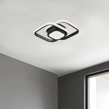 1pc Luz de Techo Dorada con Patrones Geométricos Inspirados en Árabe - Cuadrado, Ajustable, Lujo Moderno, Iluminación Semi-Encastrada para Pasillo, Balcón y Dormitorio, Diseño Cerca del Techo, Cableado Fijo, 110V-240V, Lámpara para Sala de Estar