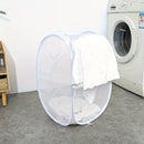 Cesto de lavandería de malla elegante y resistente con asa - Ideal para dormitorios, viajes y baños - Cesta de almacenamiento de ropa sucia de poliéster, cesta de almacenamiento plegable