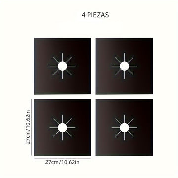 4pcs Tapetes Protectoras para Estufa de Gas de Teflón - Antiadherentes, Fáciles de Limpiar, Resistentes al Aceite y la Grasa, Almohadillas de Cocina Resistentes al Calor, para Seguridad en la Cocina / Equipo de Alimentación, Ideal para Chef Caseros