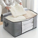Bolsa organizadora grande para ropa, hecha de tela no tejida, con ventana transparente y cierre seguro de cremallera, protector multiusos para cobijas, edredones y ropa de temporada, almacenamiento debajo de la cama
