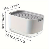 Dispensador de jabón de cocina de polipropileno con soporte para esponja, bomba de jabón espumante de presión manual, no eléctrico, sin contacto con alimentos, para lavar platos y limpiar ollas.