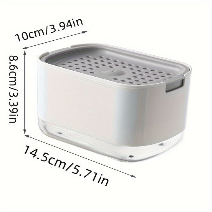 Dispensador de jabón de cocina de polipropileno con soporte para esponja, bomba de jabón espumante de presión manual, no eléctrico, sin contacto con alimentos, para lavar platos y limpiar ollas.