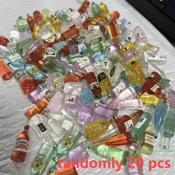 Juego de 20 piezas de decoración de botellas de vino en resina simulada, colores vibrantes mezclados, ideal para manualidades, accesorios de barra, fundas de teléfono, horquillas, aretes y decoraciones de fiesta