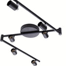 Kit de iluminación de pista LED de 6 luces, reflector de techo negro de 6 vías, soporte de lámpara giratorio flexible, luz de pista no incluye bombillas, las bombillas deben ser compradas por el usuario