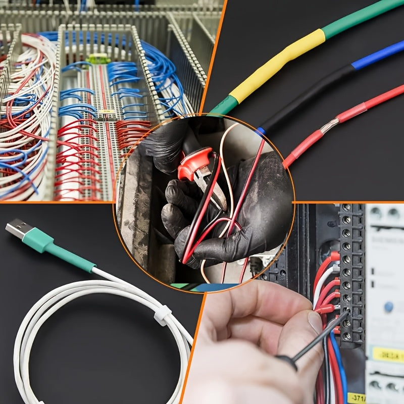 Tubos retraíbles al calor, tubos resistentes al calor, kits de envoltura retraíbles al calor, cables de conexión eléctrica y mangos de aislamiento de cables para protección.