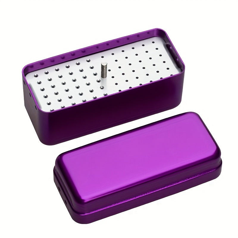 Caja de desinfección de agujas de coche con tapa, desmontable, contiene 72 orificios, disponible en 4 colores, caja de desinfección reutilizable