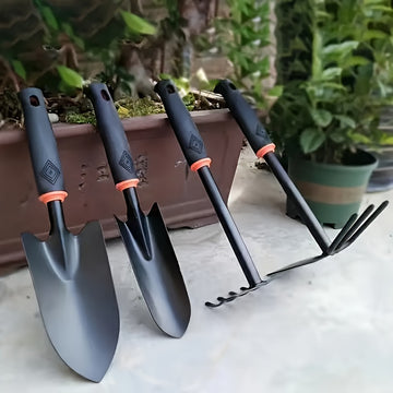 Juego de herramientas de jardinería de 3 piezas - Pala ancha de mano, rastrillo cultivado de mano, herramienta de plantación de doble cara para cavar, trasplantar y desmalezar - Adecuado para jardineros y amantes de plantas - Regalo ideal para jardinería