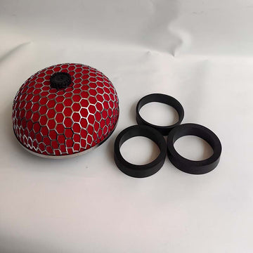 Filtro de aire, incluye: 1 filtro de aire + 3 accesorios de anillos de goma, material de esponja + acero inoxidable, filtro de aire con elemento de filtro tipo cabeza de hongo