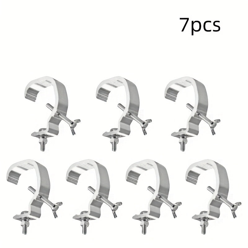 7pcs Ganchos de luz de aluminio ajustables para escenario - Duraderos, portátiles, no requieren batería, ideales para uso al aire libre, equipo de iluminación de escenario | Soporte de luz ajustable | Aluminio duradero