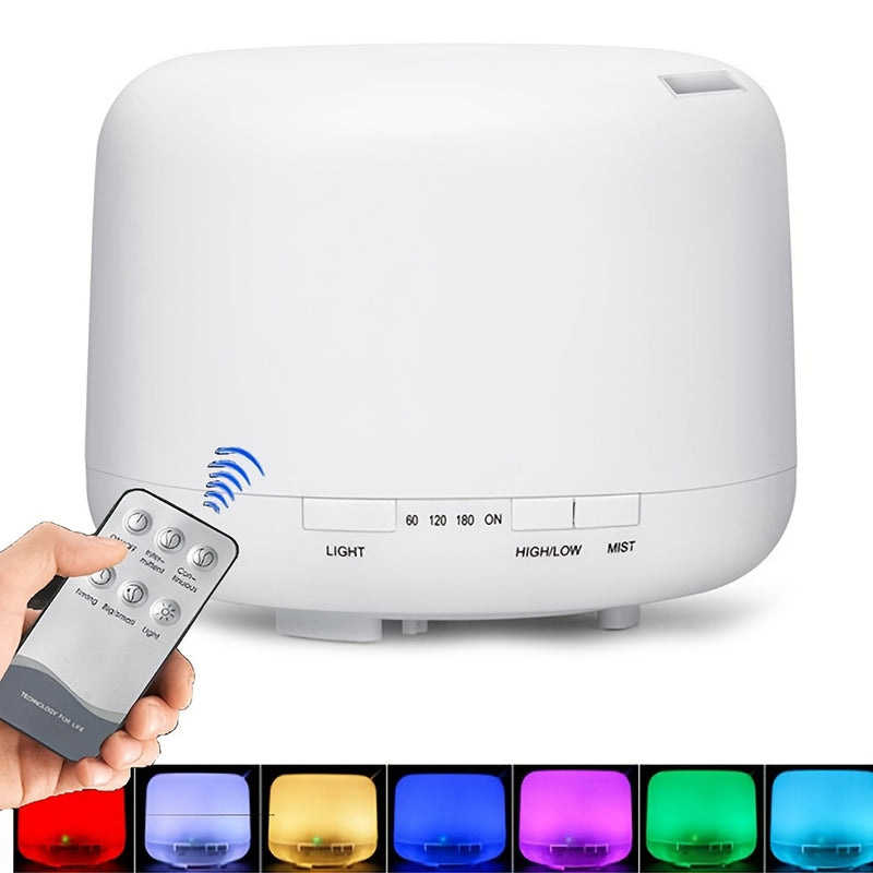 1 Pieza, Humidificador De Aire Difusor De Aceite Esencial, Emisor De Aroma Para El Hogar, Con Lámpara Led Y Control Remoto, De 500 Ml/17,6 Oz