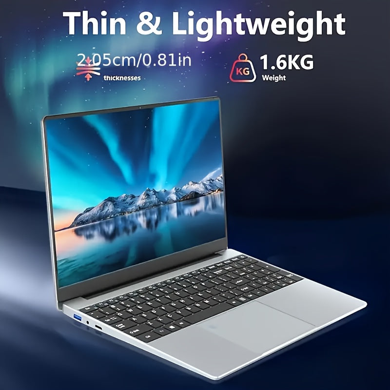 Laptop delgada y ligera para negocios 2025, pantalla grande FHD IPS de 15.6 pulgadas, 16GB RAM, 1TB SSD PCIe, Intel 12va generación N95, asistente de oficina, lector de huella digital, teclado retroiluminado, cámara web, WiFi dual banda 5G, ideal para es