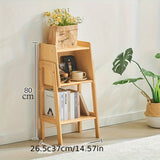 1 Pieza, Estantería De Bambú Para Exhibición, Librería De Varios Niveles, Gabinete De Almacenamiento Independiente, Organizador De Pared Para Sala De Estar, Aparador De Tv, (26.5cm/10.43'' De Ancho X 113.5cm/44.69'' De Alto X 80cm/31.5'' De Largo)