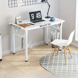 Mesita Plegable Moderna Blanca - Fácil de armar, diseño compacto ideal para oficinas en casa y dormitorios, estructura de madera maciza con estante incluido, estilo moderno, sin necesidad de energía eléctrica, uso todo el año