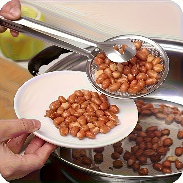 Pinzas para freír, cucharas escurridoras de alimentos, espátulas de acero inoxidable para cocina, pinzas con filtro, utensilios resistentes al calor para saltear