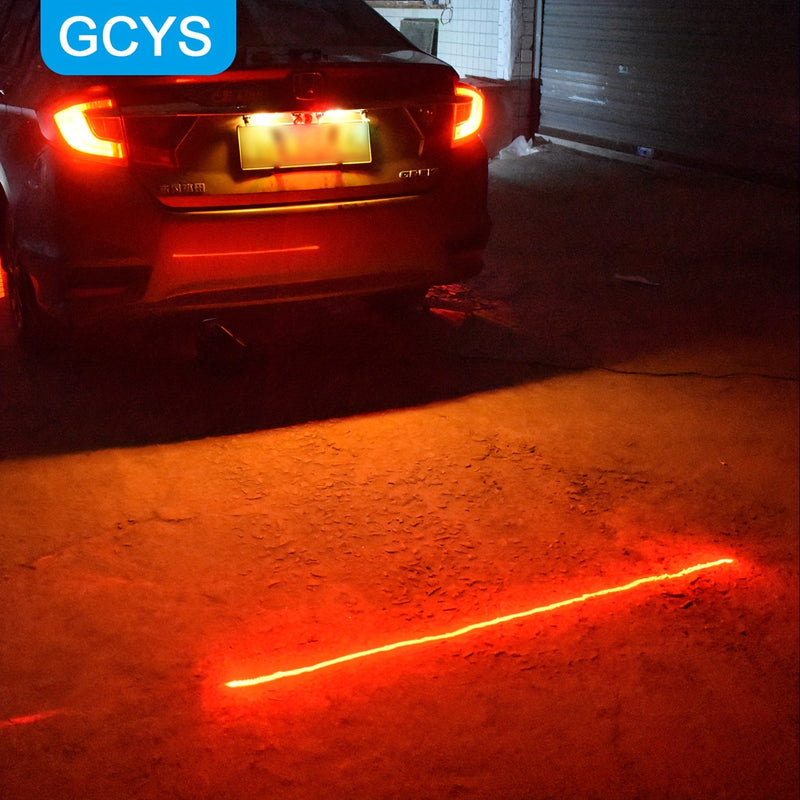 GCYS LED Luces de proyección de neón para coches, 6 patrones conmutables de línea de seguridad, accesorio decorativo con cableado duro para vehículos y motocicletas, sin batería, resistente al agua