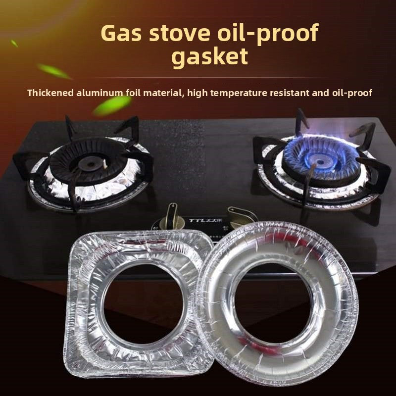 10pcs Gaskest Antimanchas para Estufa de Gas - Anillos Redondos y Cuadrados de Aluminio Resistentes al Calor, Resistencia a Altas Temperaturas hasta 500°C, Protectores Fáciles de Limpiar para Quemadores de Gas e Inducción, Protector de Encimeras de Gas,