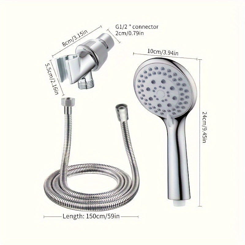 Cabezal De Ducha Portátil Con Un Gran Orificio De Salida De Agua, Con Soporte Y Manguera, 5 Modos De Salida De Agua Ajustable, Boquilla De Ducha Para Baño, Rociador De Ducha, Accesorios De Baño, Hardware De Baño
