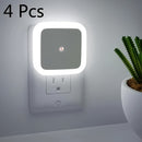 4pcs Luces Nocturnas LED con Sensor Automático de Crepúsculo a Amanecer, Control Táctil, Luz Nocturna de Plástico para Montaje en Pared para Pasillo, Dormitorio, Cocina, Escalera - Enchufe US 110V-127V, No Requiere Batería, Luces para Habitación