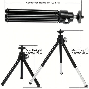 1 Paquete De Luz De Relleno De 6 Pulgadas Con Soporte De Trípode Telescópico De Dos Secciones, Lámpara De Relleno De Panel De Video LED Para Foto De Cámara, Iluminación Para Transmisión En Vivo, Estudio Fotográfico, Maquillaje, Reunión, Selfie, Fotografí