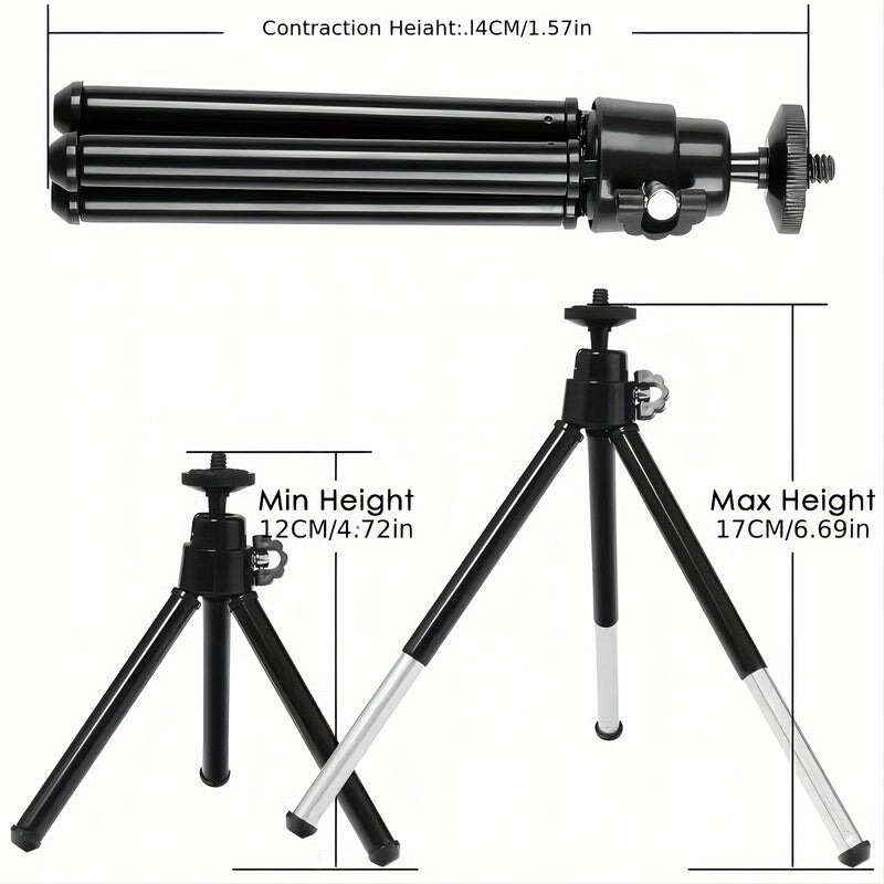 1 Paquete De Luz De Relleno De 6 Pulgadas Con Soporte De Trípode Telescópico De Dos Secciones, Lámpara De Relleno De Panel De Video LED Para Foto De Cámara, Iluminación Para Transmisión En Vivo, Estudio Fotográfico, Maquillaje, Reunión, Selfie, Fotografí