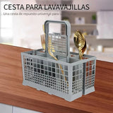 1 estante plegable para platos con cesta multifuncional para cubiertos, almacenamiento de cuchillos y tenedores, diseño que ahorra espacio, fácil de limpiar, accesorio duradero de plástico para lavavajillas - Se adapta al 99% de los lavavajillas de tamañ