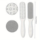 4 piezas de limpiador de pies de doble acción y raspadores - Herramienta exfoliante ergonómica de doble punta para pies muertos claros beige y pies rotos - Cuidado personal manual sin batería (plástico duradero), eliminador de pies, cuidado exfoliante de