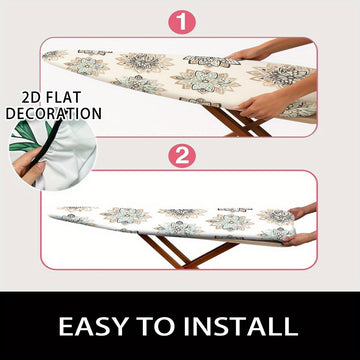 Funda de tabla plana 2D - Rejilla resistente al quemado de tamaño completo, borde elástico, fundas de tabla pesadas estándar con gancho, funda lavable en máquina - 1 pieza