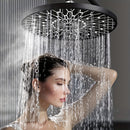 Cabezal de ducha redondo de 6 pulgadas, negro, moderno, de plástico, con rociador superior para baño sin esfuerzo, ideal para lavar el cabello y duchas, fácil instalación con montaje de inserción, rociadores para el cuerpo