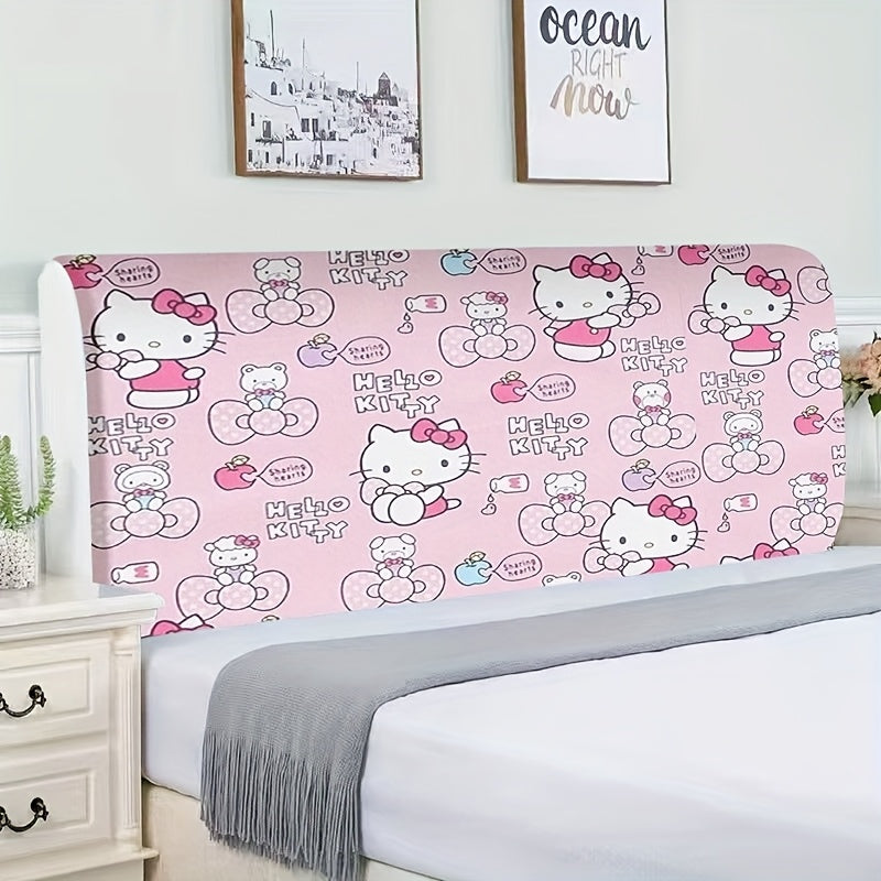 Fundas para Cabecero de Cama Rosa de Sanrio Hello Kitty - Poliéster Antipolvo, Fácil de Limpiar y Duradero, Diseño Lindo de Hello Kitty con Lazos y Magdalenas, Perfecto para Habitaciones Infantiles o Decoración Caprichosa del Hogar