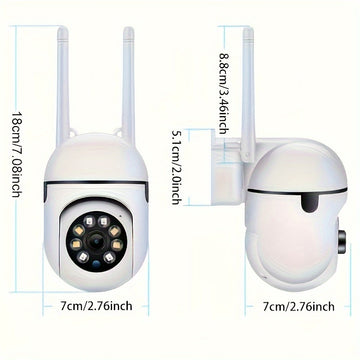 2 cámaras de seguridad de 1080P con visión nocturna Full HD, luces de escena y sirena, audio bidireccional para vigilancia doméstica interior/exterior, pan/tilt/zoom, WiFi habilitado, seguimiento de movimiento - Compatible con Alexa, control inalámbrico,