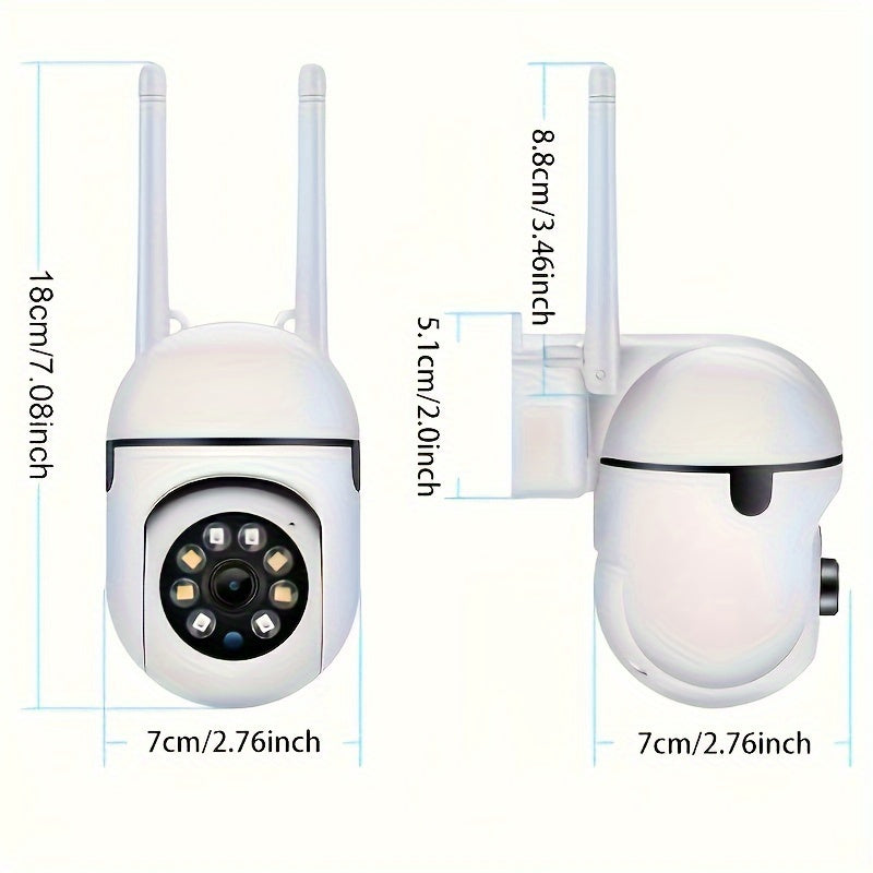 2 cámaras de seguridad de 1080P con visión nocturna Full HD, luces de escena y sirena, audio bidireccional para vigilancia doméstica interior/exterior, pan/tilt/zoom, WiFi habilitado, seguimiento de movimiento - Compatible con Alexa, control inalámbrico,