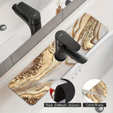 1PC, Tapete para Secar Platos de Tierra Diatomácea con Drenaje Rápido - Diseño Mármol Dorado, Alfombrilla para Grifo del Baño, Decoración para Encimera de Cocina y Baño, Adecuado para Uso Doméstico