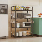 Estantería de Plástico Ajustable y Apilable de 4 Niveles para Almacenamiento Resistente - Estantes Abiertos Modernos para Cocina y Garaje, Estantes Duraderos para Utensilios, Herramientas, Libros, Diseño Ahorrador de Espacio con Soporte en el Suelo, Orga