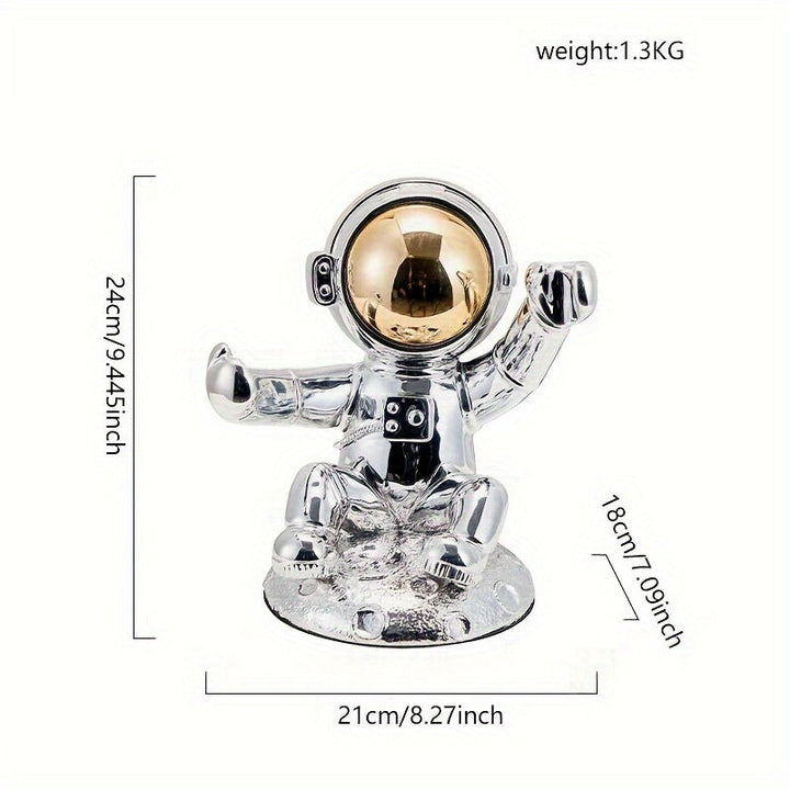 Estante de Vino Chic de Astronauta - Artesanía de Resina, Exhibición de Mesa para Decoración de Cocina y Comedor