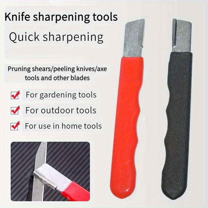 Juego de afilado de cuchillos profesional de 2 piezas, material de aleación duradera, diseño de mango ergonómico, adecuado para tijeras de cocina y jardín, afiladores manuales de metal, herramienta de reparación de cuchillas, no requiere electricidad.