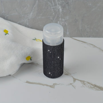 Dispensador de cosméticos decorado con diamantes de imitación de 150 ml para tónico, removedor de maquillaje, removedor de esmalte de uñas - Botella de bomba de empuje independiente de plástico, sin necesidad de electricidad